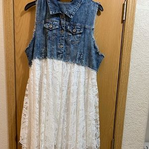 Denim and Lace Dress